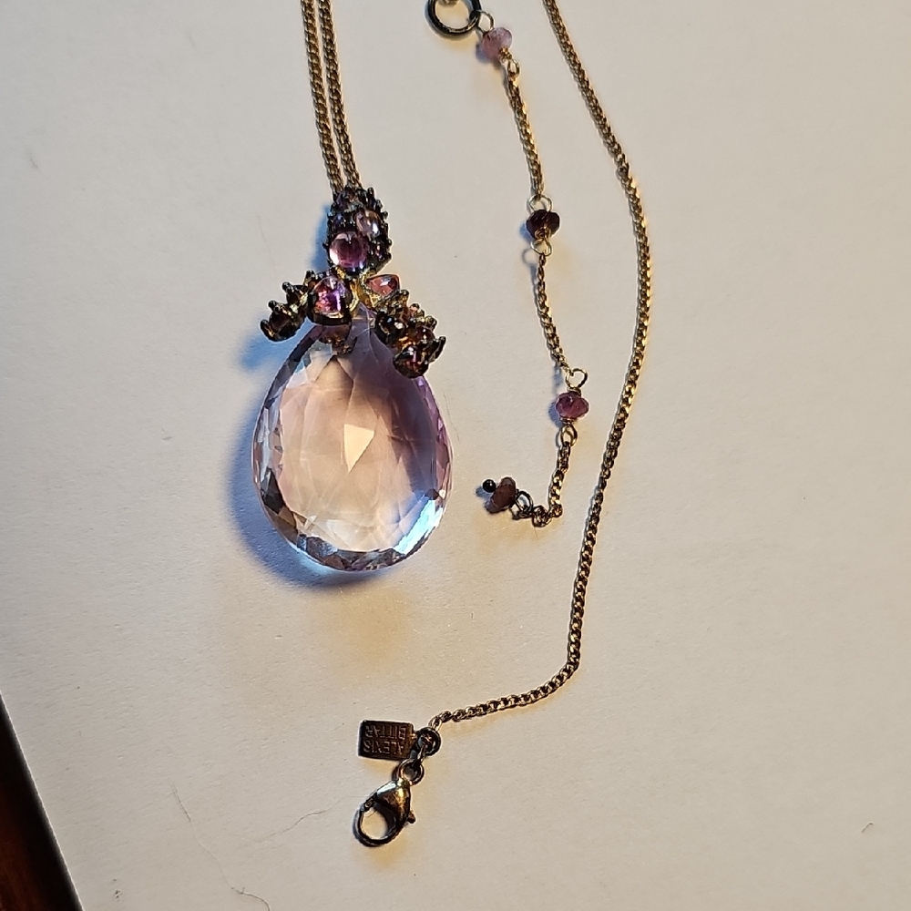 Early Alexis Bittar Amethyst Pear Necklace